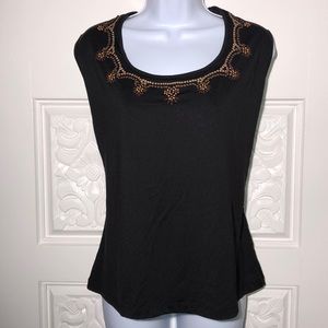 New York & Company Women’s New Beaded Front Top XL